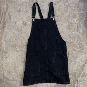 Black Denim Topshop Overall Dress